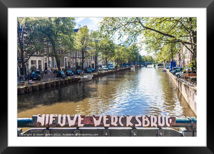 A Majestic Canal in Amsterdam Framed Mounted Print by Kevin Hellon