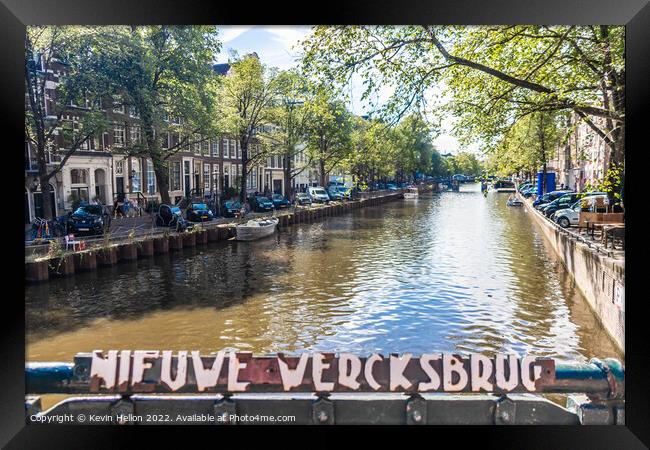 A Majestic Canal in Amsterdam Framed Print by Kevin Hellon