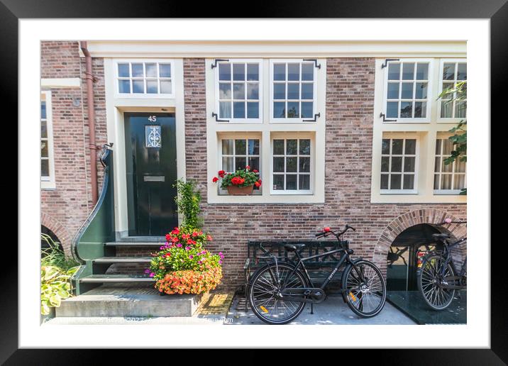 House on the Brouwersgracht, Amsterdam, Netherlands Framed Mounted Print by Kevin Hellon