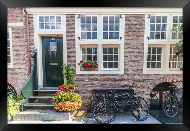 House on the Brouwersgracht, Amsterdam, Netherlands Framed Print by Kevin Hellon