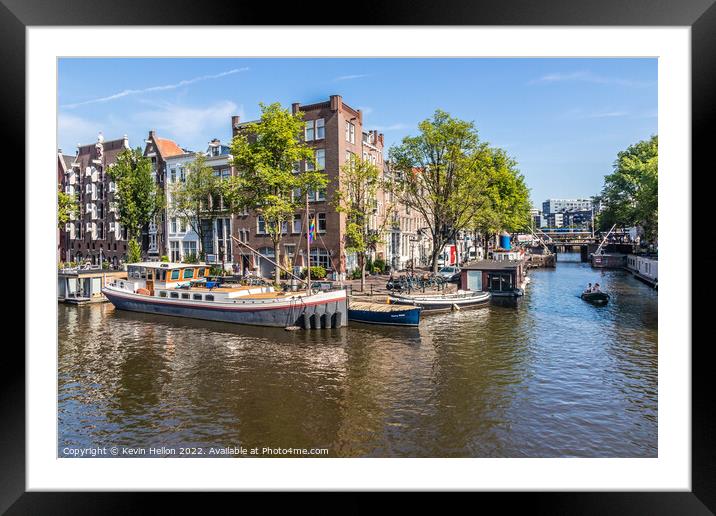 Junction of the Brouwersgracht and Prinsengracht, Amsterdam, Net Framed Mounted Print by Kevin Hellon
