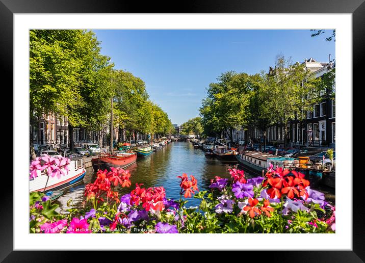 Flowers on the Prinsengracht, Framed Mounted Print by Kevin Hellon