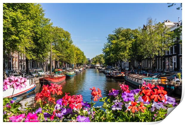 Flowers on the Prinsengracht, Print by Kevin Hellon