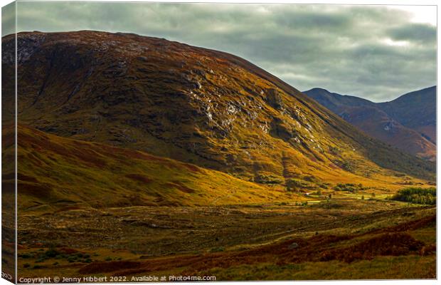 Glen Etive, Glencoe Rannoch moor Highlands of Scotland Canvas Print by Jenny Hibbert