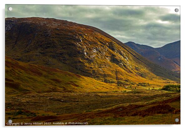 Glen Etive, Glencoe Rannoch moor Highlands of Scotland Acrylic by Jenny Hibbert