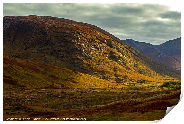 Glen Etive, Glencoe Rannoch moor Highlands of Scotland Print by Jenny Hibbert