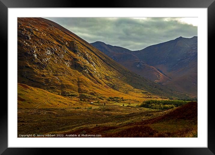 Glen Etive in Glencoe Highlands of Scotland Framed Mounted Print by Jenny Hibbert