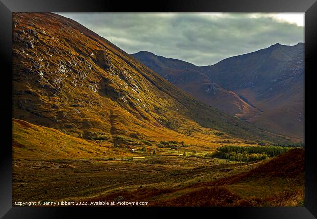 Glen Etive in Glencoe Highlands of Scotland Framed Print by Jenny Hibbert