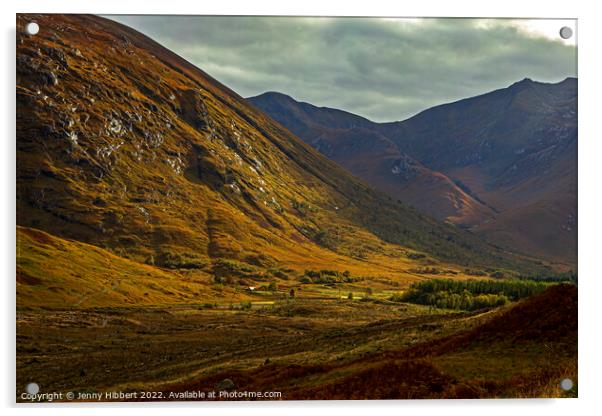 Glen Etive in Glencoe Highlands of Scotland Acrylic by Jenny Hibbert