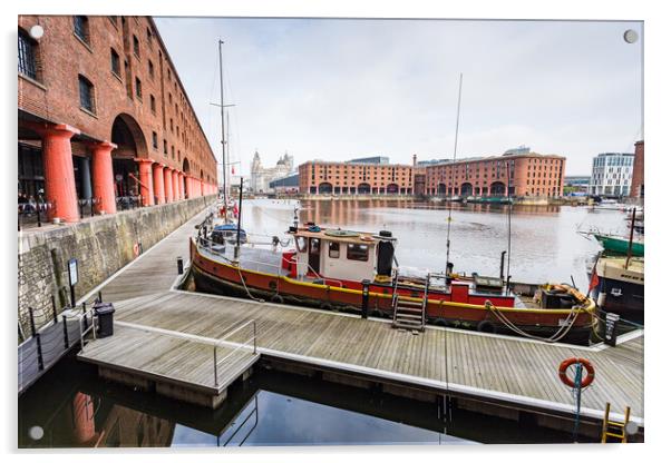 Boats around the Royal Albert Dock Acrylic by Jason Wells