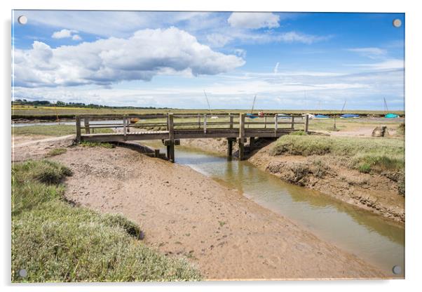 Bridge over a channel at Blakeney Acrylic by Jason Wells
