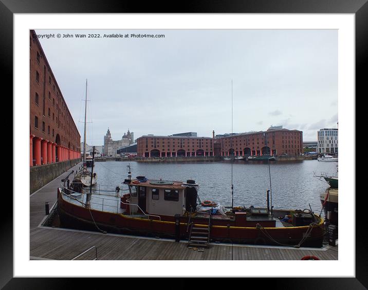 Royal Albert Dock And the 3 Graces Framed Mounted Print by John Wain