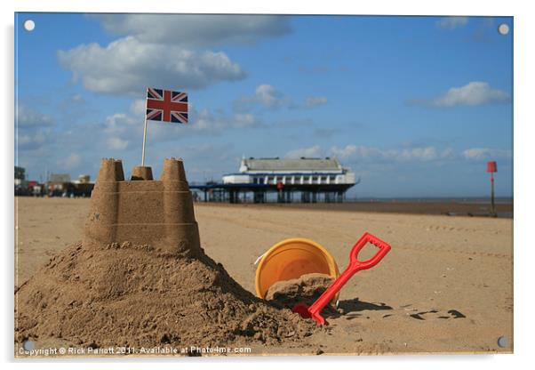Sandcastle & Pier Cleethorpes Beach Acrylic by Rick Parrott