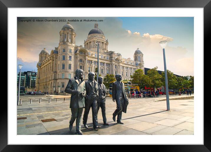 The Beatles Statue Liverpool  Framed Mounted Print by Alison Chambers