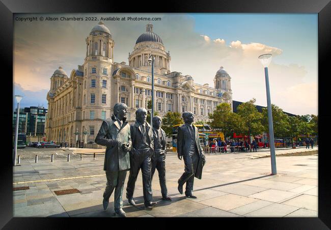 The Beatles Statue Liverpool  Framed Print by Alison Chambers