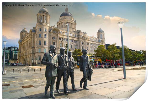 The Beatles Statue Liverpool  Print by Alison Chambers
