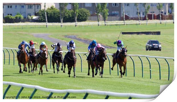 Horse racing at Ayr Print by John Rae