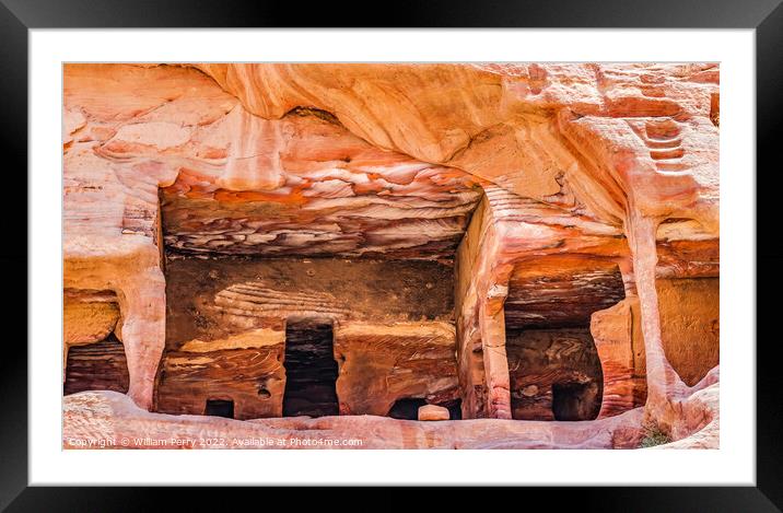 Rock Tombs Abstracts Street of Facades Petra Jorda Framed Mounted Print by William Perry