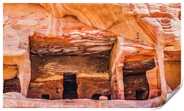 Rock Tombs Abstracts Street of Facades Petra Jorda Print by William Perry