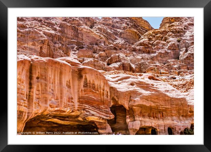 Rock Tombs Street of Facades Petra Jordan  Framed Mounted Print by William Perry