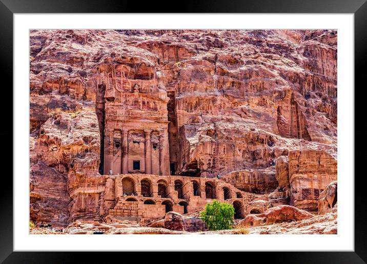 Royal Rock Tombs Petra Jordan  Framed Mounted Print by William Perry