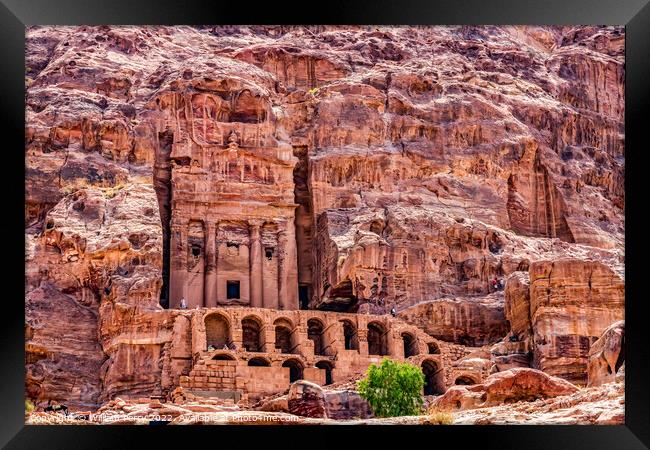 Royal Rock Tombs Petra Jordan  Framed Print by William Perry