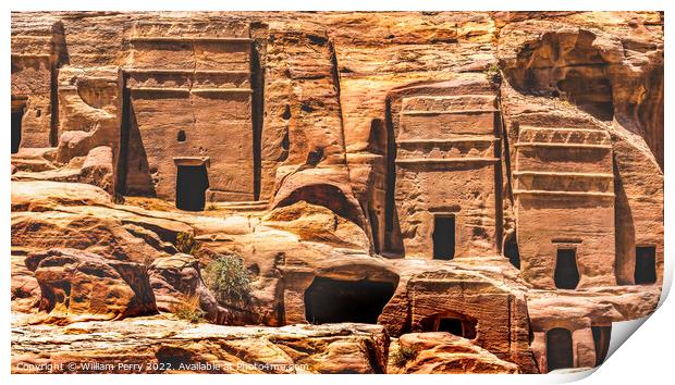Rock Tombs Street of Facades Petra Jordan  Print by William Perry