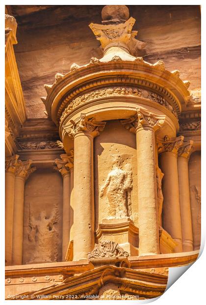Treasury Turret Statue Afternoon Petra Jordan  Print by William Perry