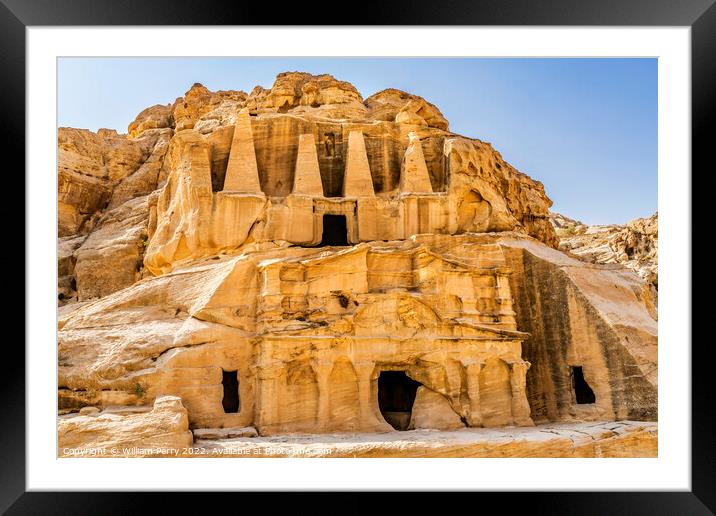 Obelisk Tomb Bab el-siq Triclinium Outer Siq Petra Framed Mounted Print by William Perry