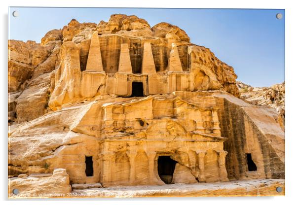 Obelisk Tomb Bab el-siq Triclinium Outer Siq Petra Acrylic by William Perry