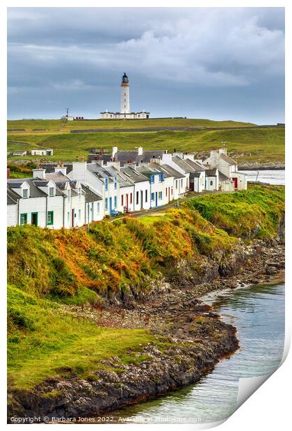 Portnahaven, Rhinns of Islay Lighthouse Scotland Print by Barbara Jones