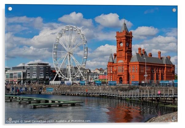 Discover the Beauty of Cardiff Bay Acrylic by Janet Carmichael