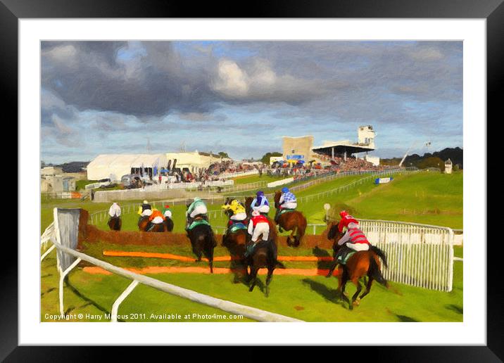 Horse Racing at Downpatrick Framed Mounted Print by Harry Marcus