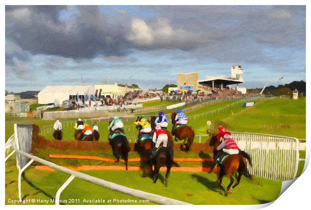 Horse Racing at Downpatrick Print by Harry Marcus