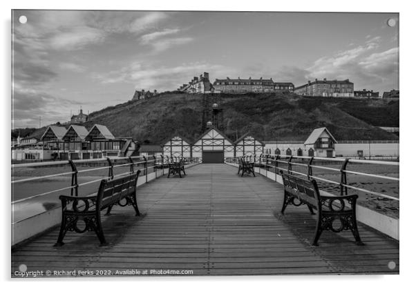 Saltburn by the Sea in Monochrome Acrylic by Richard Perks