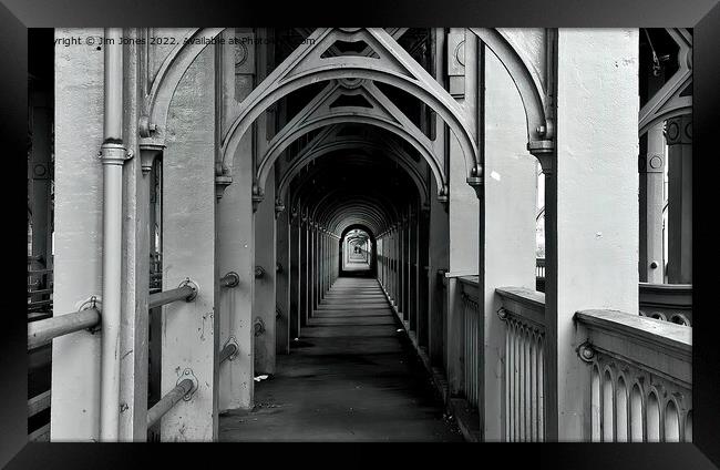 The High Level Bridge, Newcastle upon Tyne - Monochrome Framed Print by Jim Jones