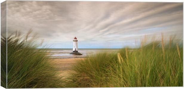 Talacre Lighthouse Through The Dune Grasses Canvas Print by Phil Durkin DPAGB BPE4