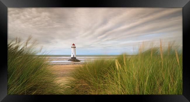 Talacre Lighthouse Through The Dune Grasses Framed Print by Phil Durkin DPAGB BPE4
