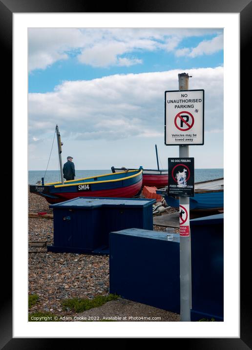 No Parking Your Boat | Worthing Framed Mounted Print by Adam Cooke