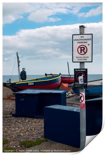 No Parking Your Boat | Worthing Print by Adam Cooke