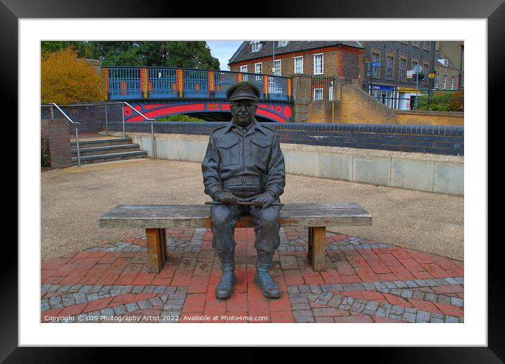 Captain Mainwaring Statue Thetford Framed Mounted Print by GJS Photography Artist