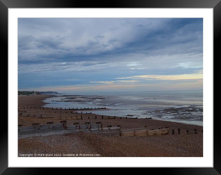 Bexhill beach at Dusk Framed Mounted Print by Mark Ward