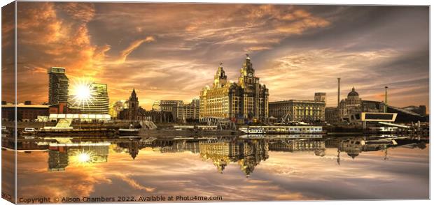 Liverpool Waterfront  Canvas Print by Alison Chambers