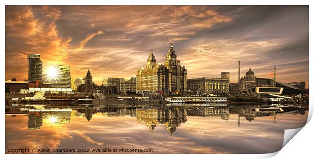 Liverpool Waterfront  Print by Alison Chambers