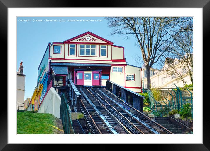 Scarborough Central Tramway Framed Mounted Print by Alison Chambers