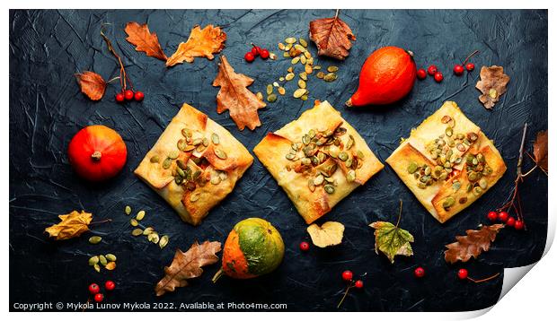 Sweet pumpkin baked,seasonal food Print by Mykola Lunov Mykola