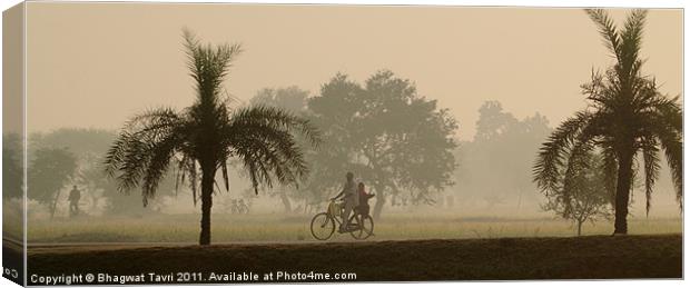 A Misty Morning Canvas Print by Bhagwat Tavri