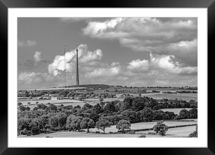 Emley Moor TV Mast Framed Mounted Print by J Biggadike