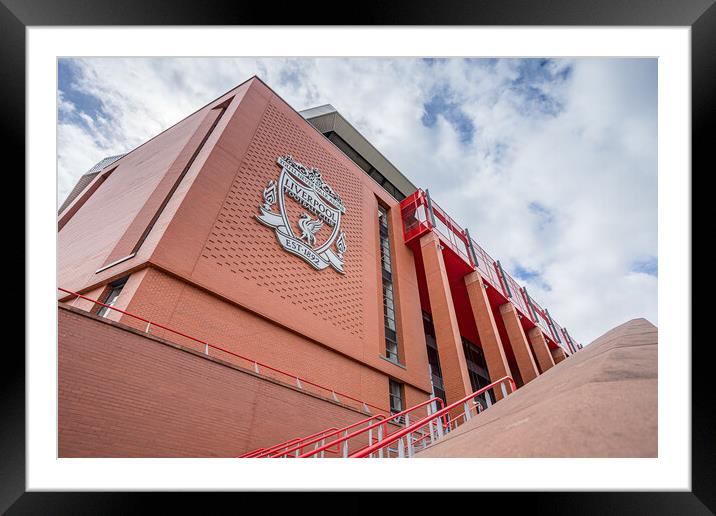 Looking up at the Main Stand at Anfield Framed Mounted Print by Jason Wells