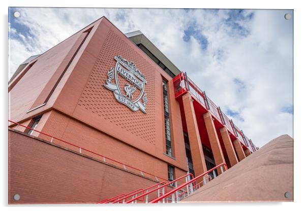 Looking up at the Main Stand at Anfield Acrylic by Jason Wells